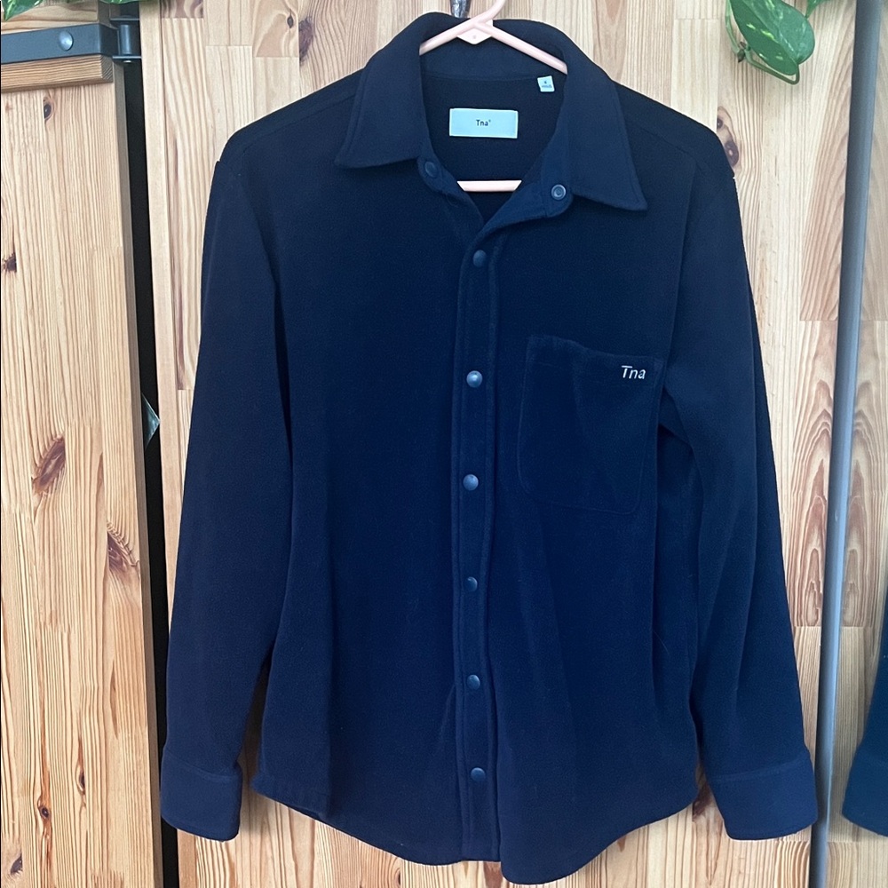 TNA Navy Blue Fleece Buttoned Shirt (size S)